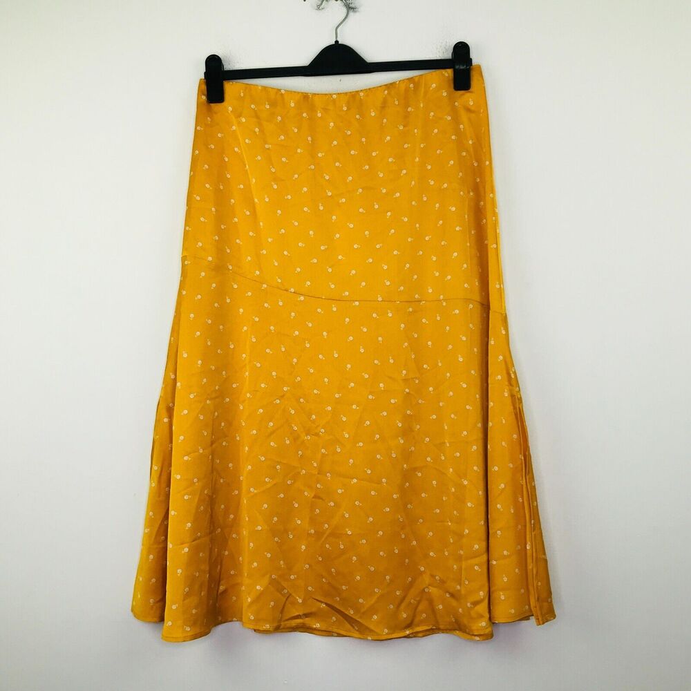 Matilda Jane Good Hart L Skirt Yellow Midtown Midi Side Slit Floral NWT CN26